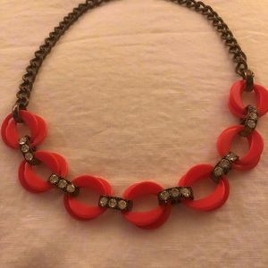 🌻J. Crew Orange & Diamond Link Necklace